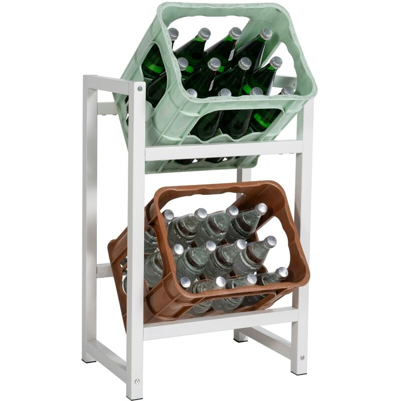 foto del prodotto scaffale porta casse di bibite stack bianco 75x47x31 cm
