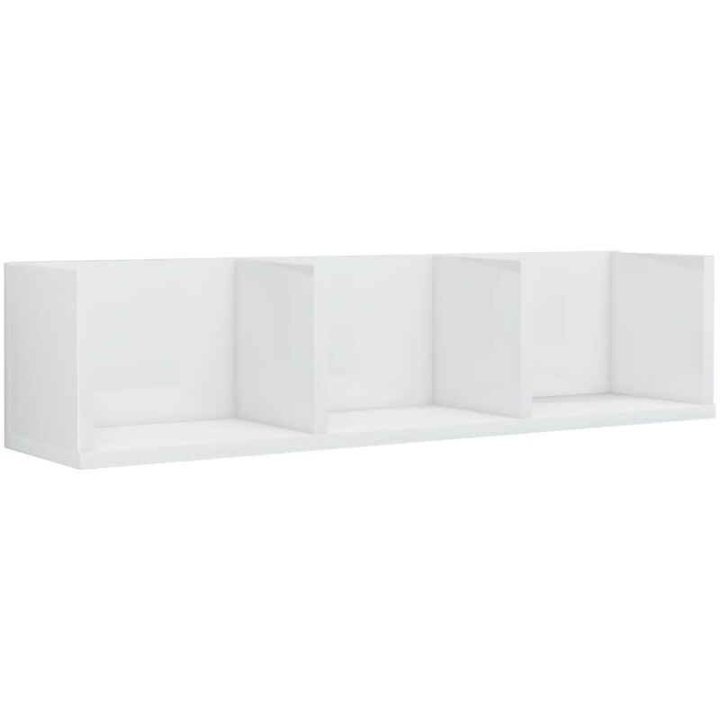 foto del prodotto scaffale porta cd parete bianco lucido 75x18x18 cm multistrato vidaxl