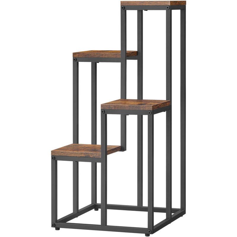 foto del prodotto scaffale portafiori con 4 ripiani gambe rustiche nere
