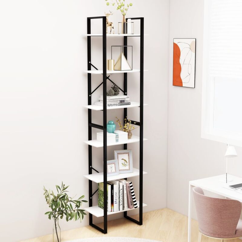 foto del prodotto scaffale portaoggetti bianco 60x30x210 cm in legno multistrato vidaxl