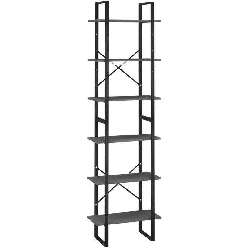 foto del prodotto scaffale portaoggetti grigio 60x30x210 cm in legno multistrato vidaxl