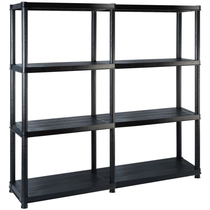 foto del prodotto scaffale portaoggetti libreria con 4 livelli 130 cm in plastica nera