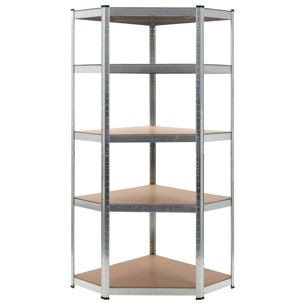 foto del prodotto scaffale portaoggetti per carichi pesanti robusto officina garage attrezzi argento 75 x 75 x 180 cm acciaio e mdf 02 0000701