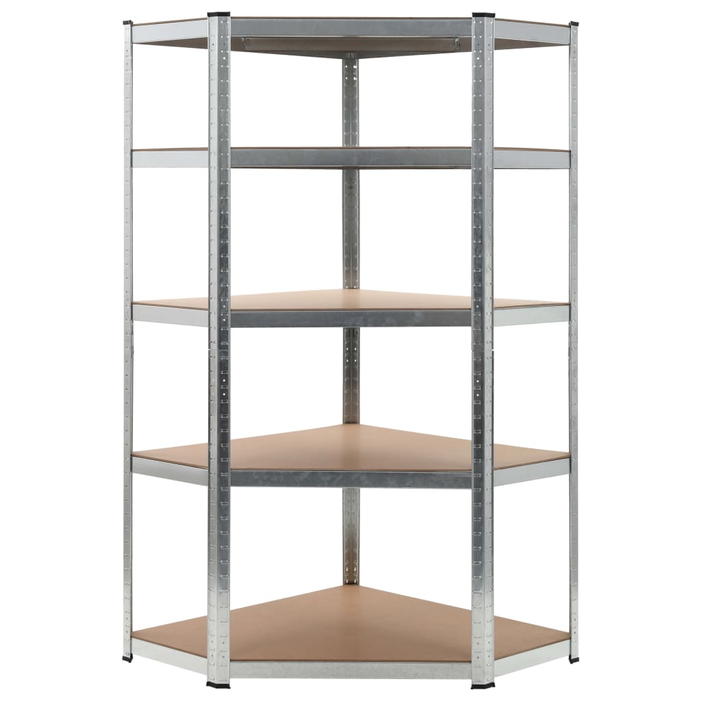 foto del prodotto scaffale portaoggetti per carichi pesanti robusto officina garage attrezzi argento 90 x 90 x 180 cm acciaio e mdf 02 0000704