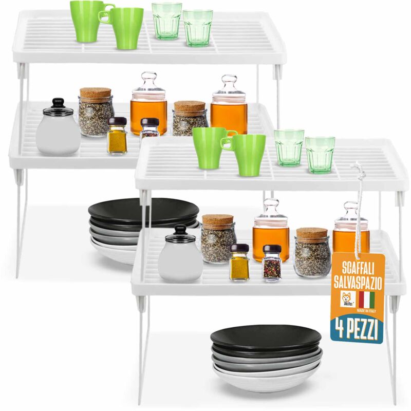 foto del prodotto scaffale portaspezie organizzatori da cucina scaffali set 4 pz akitaink