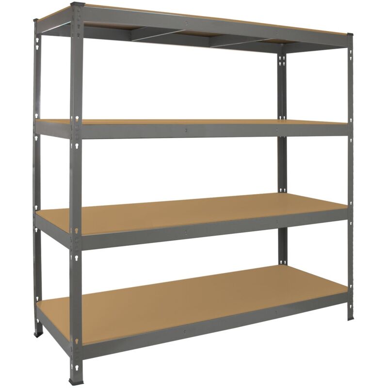 foto del prodotto scaffale q rax con 4 ripiani in acciaio senza bulloni grigio 160cm x 60cm x 160cm monster racking