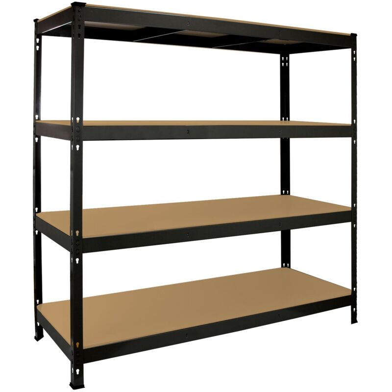 foto del prodotto scaffale q rax con 4 ripiani in acciaio senza bulloni nero 160cm x 60cm x 160cm monster racking