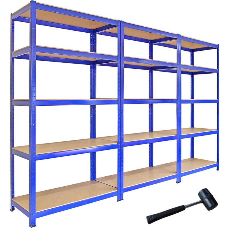 foto del prodotto scaffale q-rax monster racking da 90cm, facile assemblaggio ad incastro senza bulloni, ripiani regolabili e capacità massima di 200 kg per ripiano,