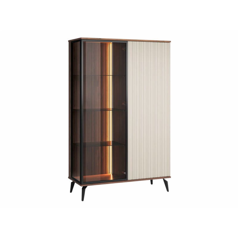 foto del prodotto scaffale salcira 102 , con porte, chiuso, vetro temperato, pannello di fibra a media densità, truciolare laminato, il numero di porte 0, numero di