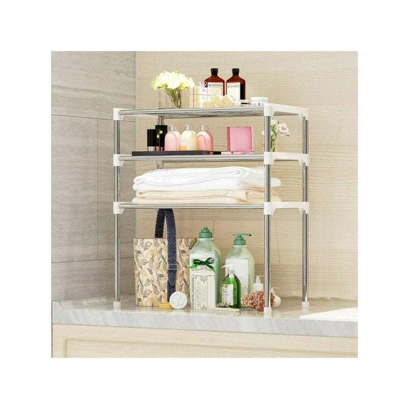 foto del prodotto scaffale salvaspazio 3 ripiani multiuso bagno cucina 65 x 60 x 25cm art.5897