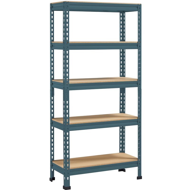 foto del prodotto scaffale scaffalatura garage in metallo 150x70x30 cm magazzino a 5 ripiani regolabili carico massimo per ripiano 150 kg nettuno blu yaheetech
