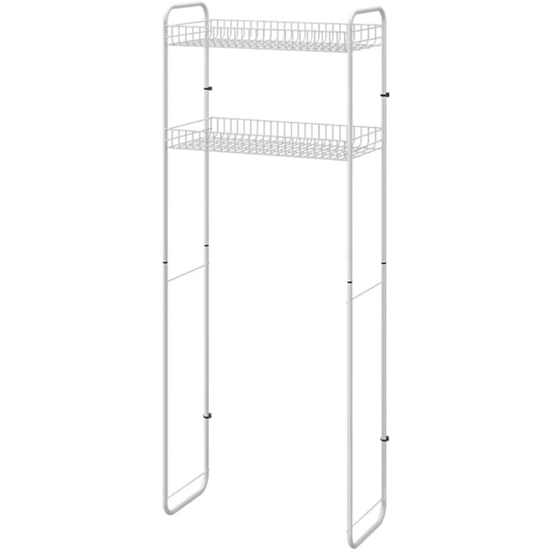 foto del prodotto scaffale sopra lavatrice bianco con 2 ripiani portaoggetti in kit montaggio