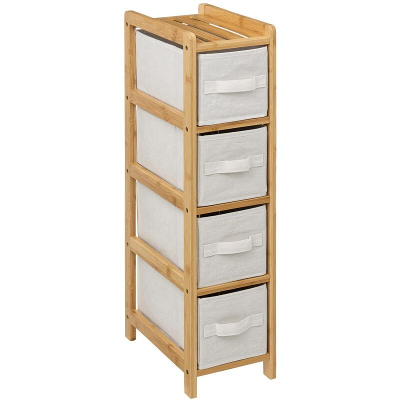 foto del prodotto scaffale sottile con 4 cestini tidy box in bamb 5five