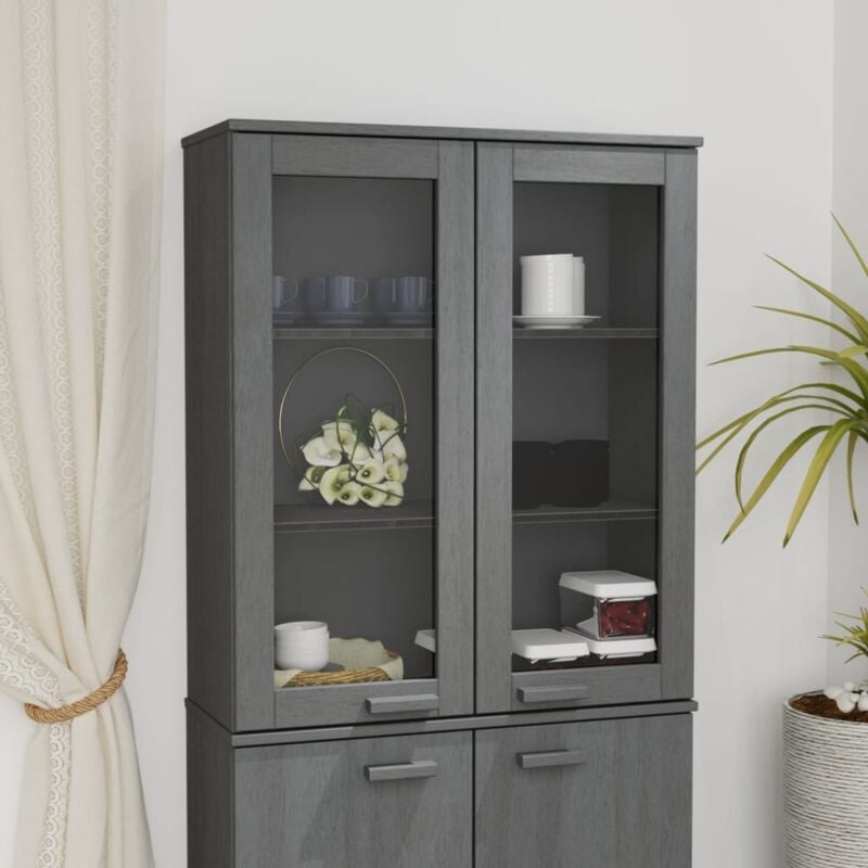 foto del prodotto scaffale superiore per credenza grigio scuro 85x35x100 cm pino vidaxl