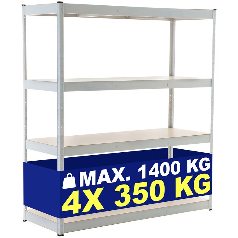 foto del prodotto scaffale zincato professionale 160x60x180 bianco