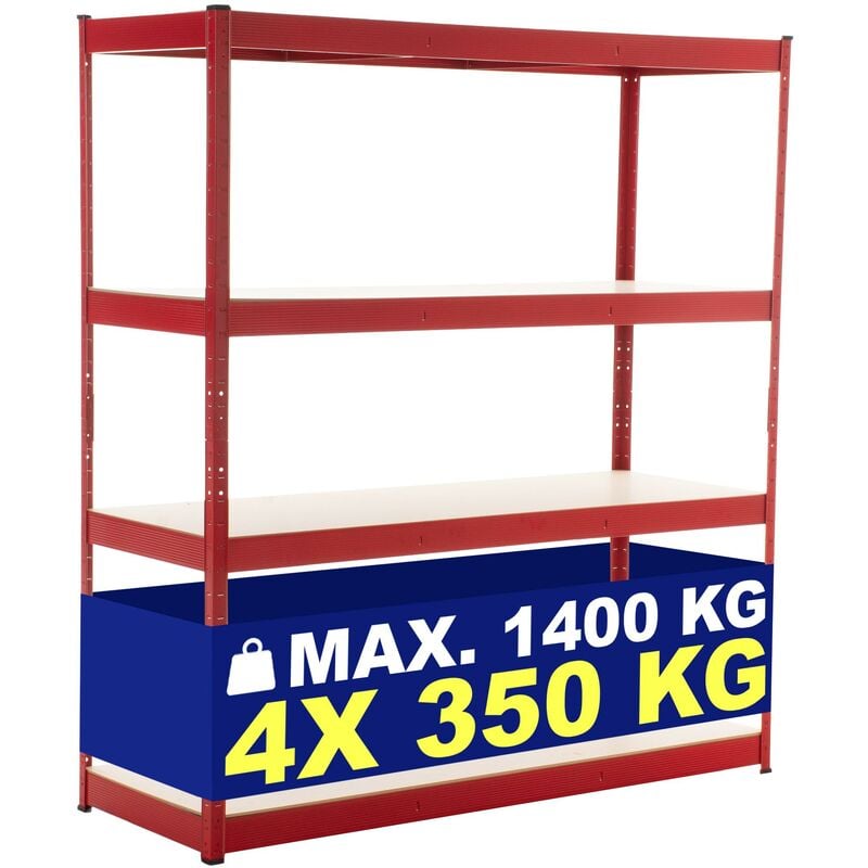 foto del prodotto scaffale zincato professionale 160x60x180 rosso