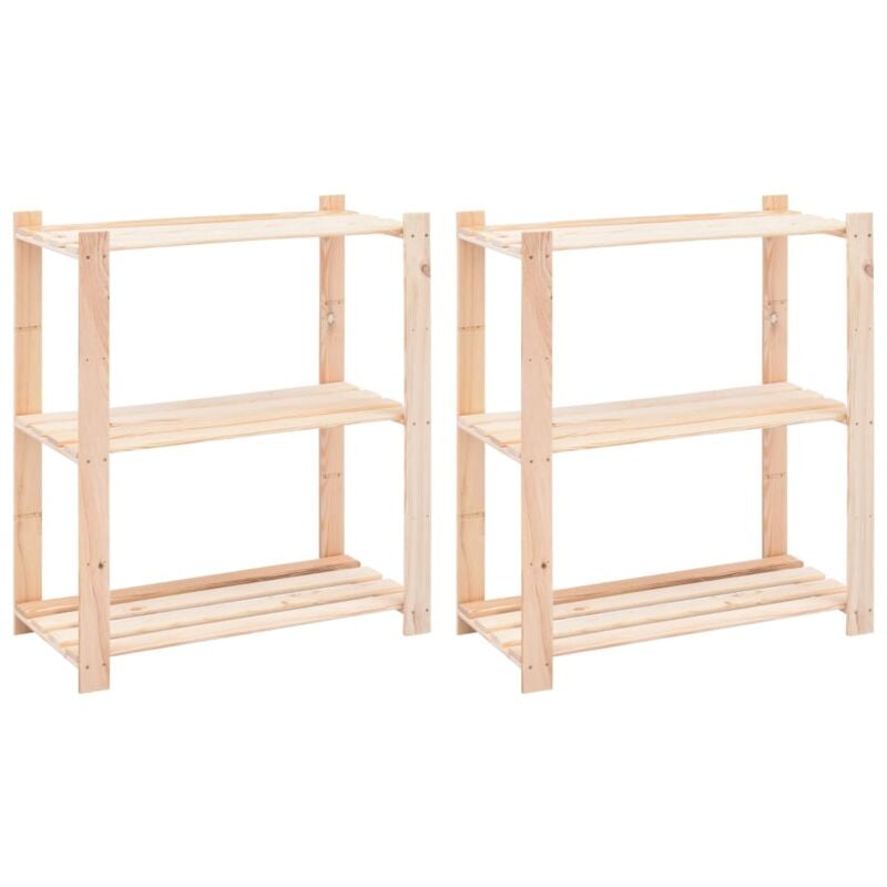 foto del prodotto scaffali a 3 livelli in legno massello di pino 80x38x90 cm 150 kg vari modelli modelli 2 pz