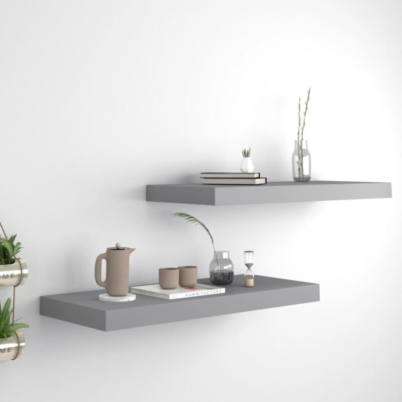 foto del prodotto scaffali a parete 2 pz grigi 60x23,5x3,8 cm in mdf vidaxl
