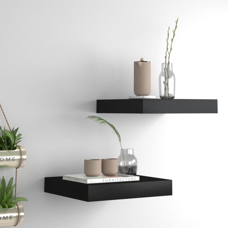 foto del prodotto scaffali a parete 2 pz neri 23x23,5x3,8 cm in mdf vidaxl