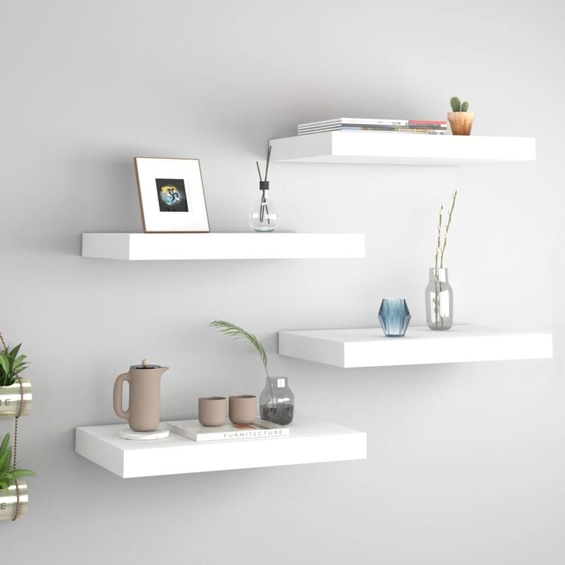 foto del prodotto scaffali a parete 4 pz bianchi 40x23x3,8 cm in mdf vidaxl