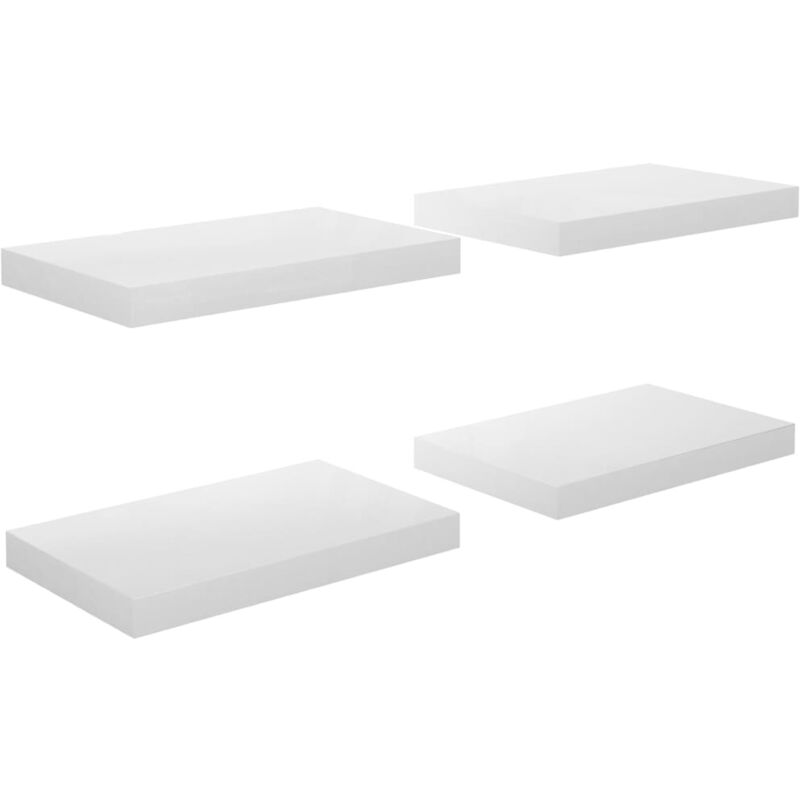foto del prodotto scaffali a parete 4 pz bianco lucido 40x23x3,8 cm in mdf vidaxl