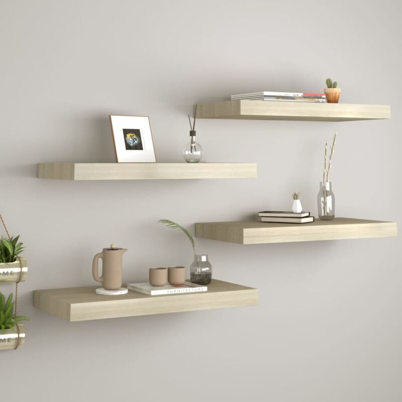 foto del prodotto scaffali a parete 4 pz rovere 60x23,5x3,8 cm in mdf vidaxl 615148