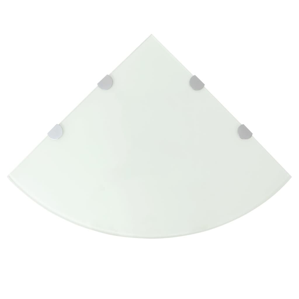 foto del prodotto scaffali angolari 2 pz supporti cromati e vetro bianco 45x45 cm vidaxl