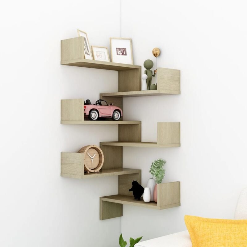 foto del prodotto scaffali angolari muro 2pz sonoma 40x40x50cm legno multistrato vidaxl