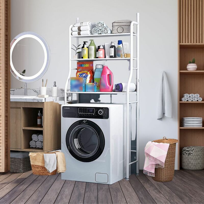 foto del prodotto scaffali da bagno scaffali salvaspazio scaffali forati per lavatrice
