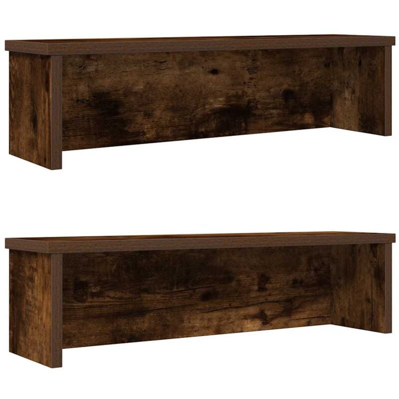 foto del prodotto scaffali da cucina impilabili 2 pz rovere fumo 50x15x16 cm vidaxl