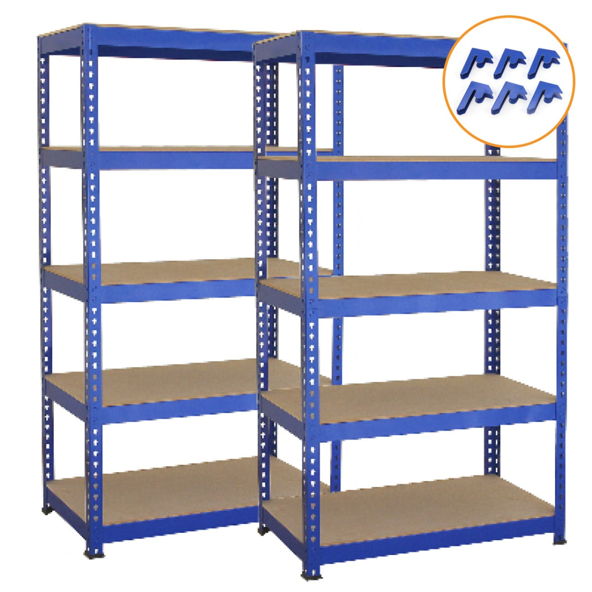 foto del prodotto scaffali da garage t rax ad incastro scaffalature da officina magazzino blu