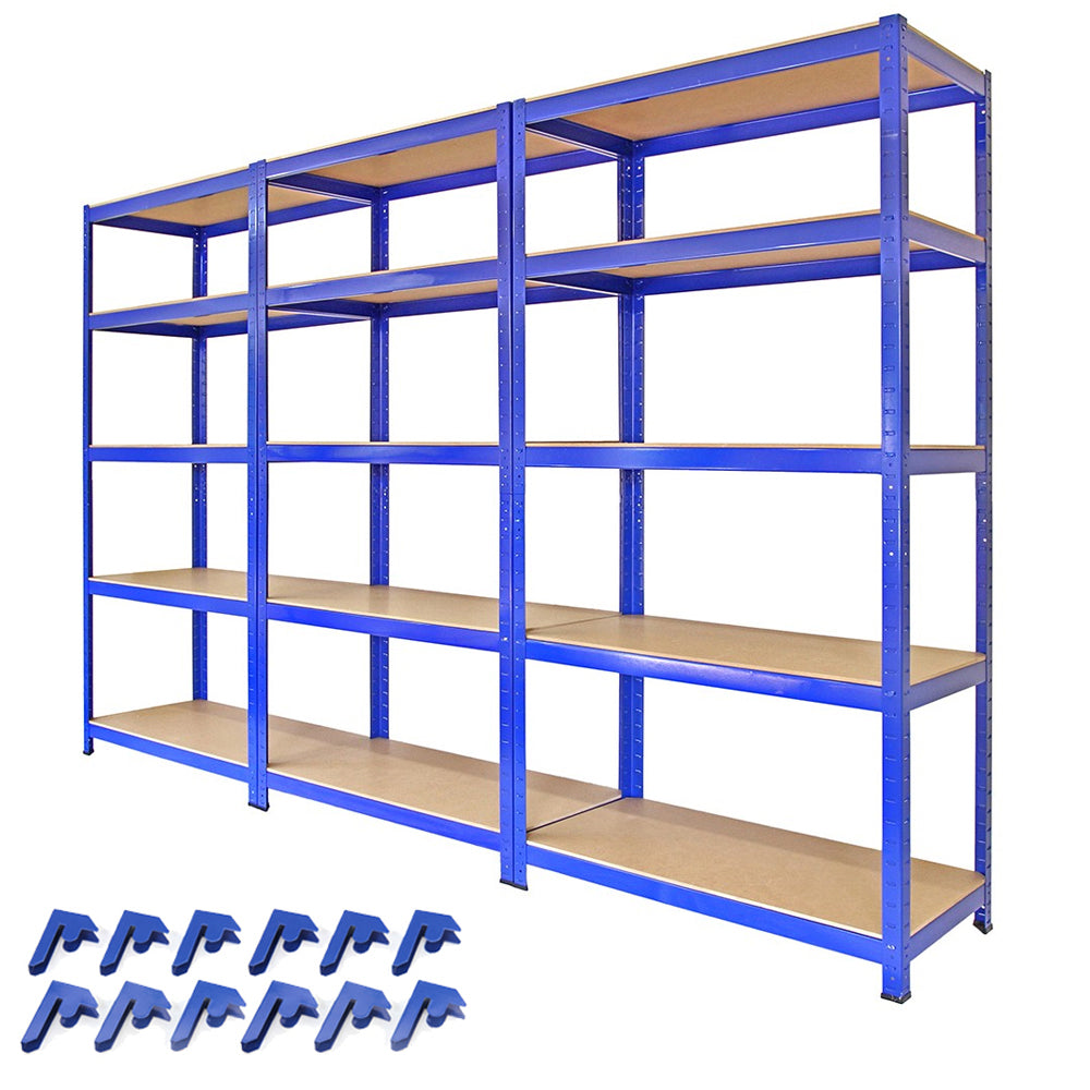foto del prodotto scaffali da garage t rax ad incastro scaffalature da officina magazzino blu