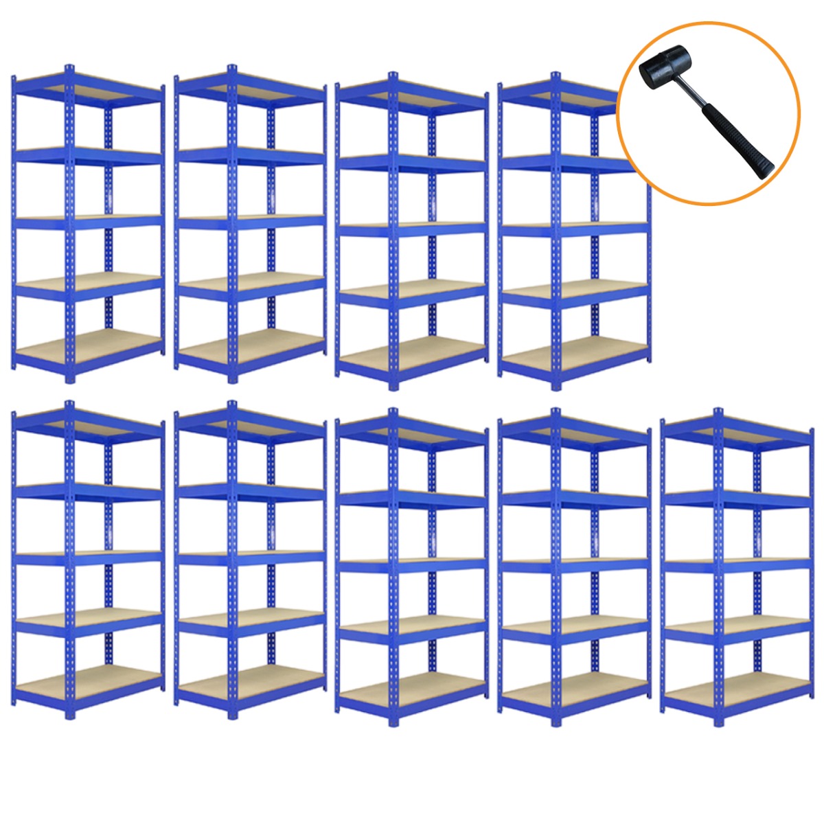 foto del prodotto scaffali da garage t rax ad incastro scaffalature da officina magazzino blu