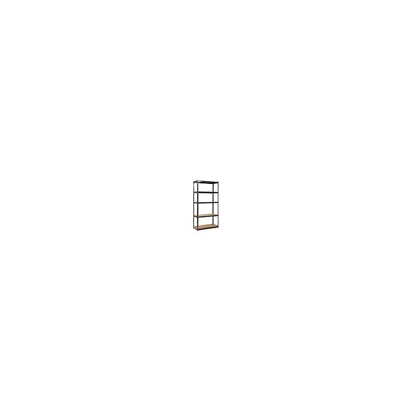 foto del prodotto scaffali per carichi, scaffalature a 5 ripiani, in metallo e mdf scaffale, per garage, magazzino, ripostiglio, portante 875 kg, 90 x 40 x 180 cm