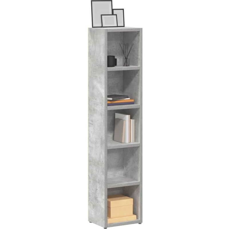 foto del prodotto scaffali porta cd 2pz grigio cemento 21x16x93,5cm in truciolato