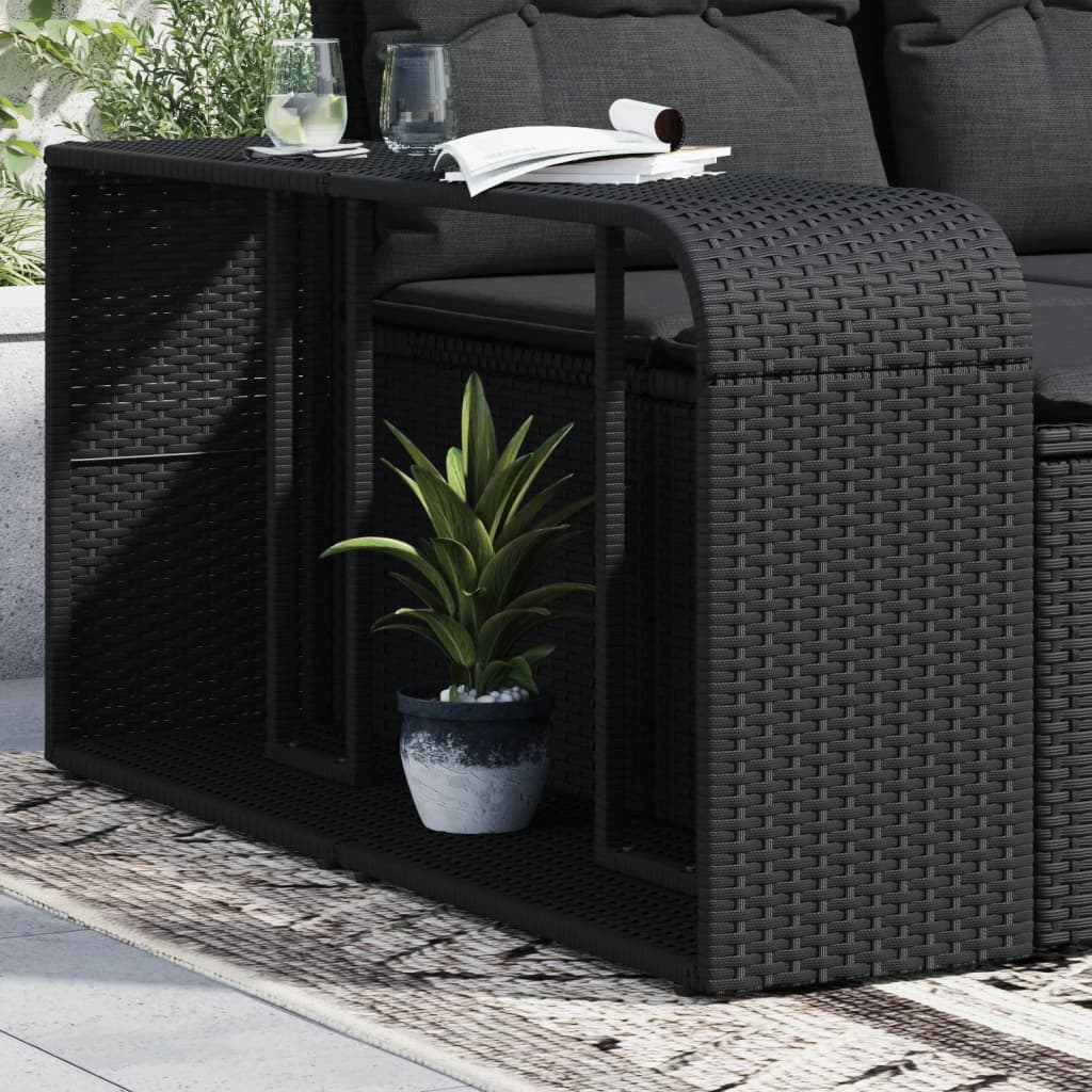foto del prodotto scaffali portaoggetti 2 pz in polyrattan nero
