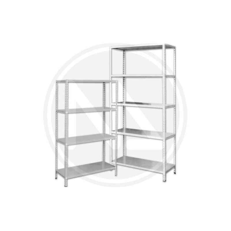 foto del prodotto scaffali scaffale kit in lamiera 90x40x200h con accessori 5 rip. grigio chiaro