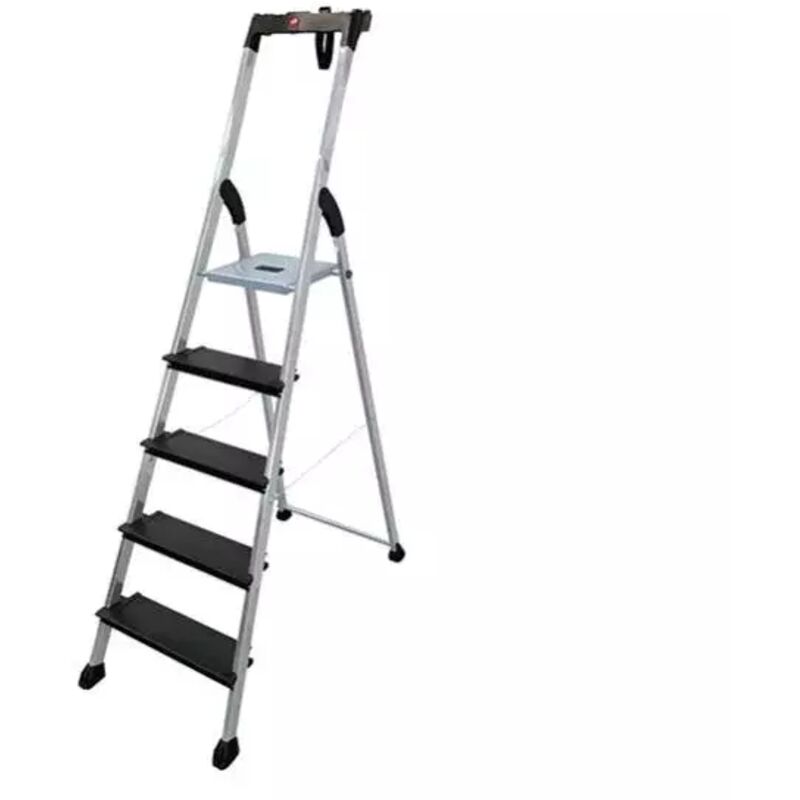 foto del prodotto scala a gradini in alluminio 4xl nero porta secchi a 5 gradini