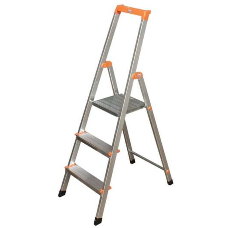 foto del prodotto scala a libro a gradini con piattaforma di sicurezza - krause