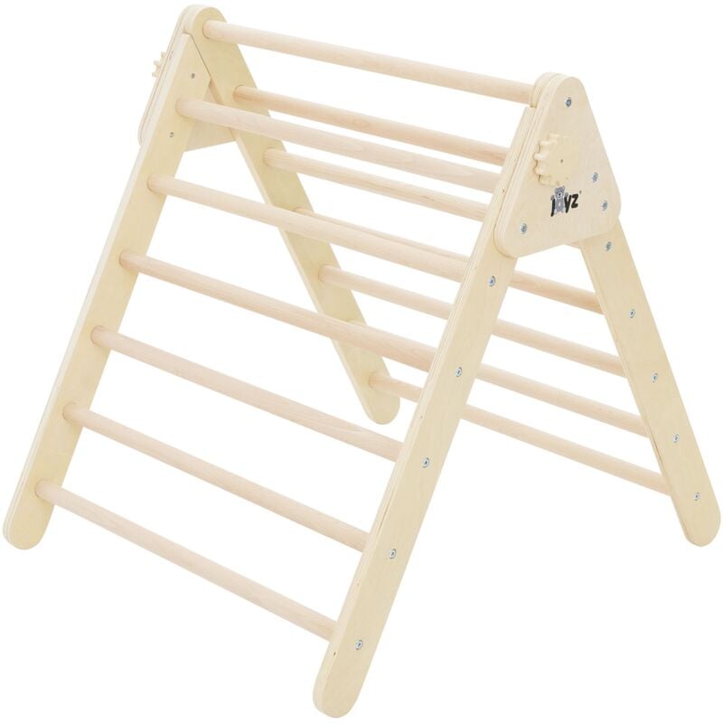 foto del prodotto scala a triangolo pikler per arrampicata in legno massiccio naturale per bambini struttura pieghevole giocattolo montessori apprendimento per bimbi