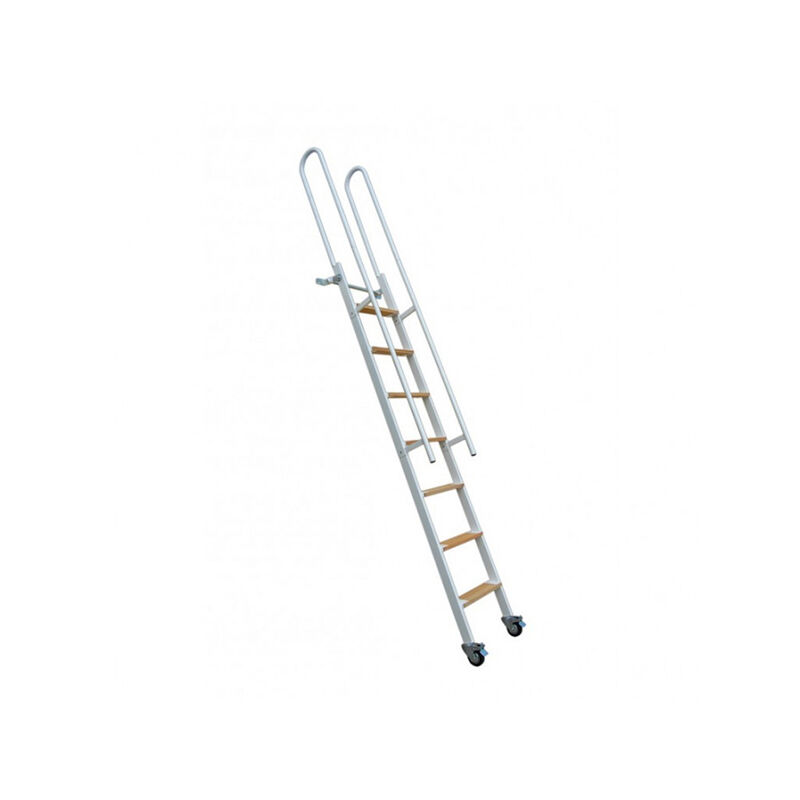 foto del prodotto scala acciaio gradini legno altezza suolo a suolo 2.50m sspxl 263 g rh