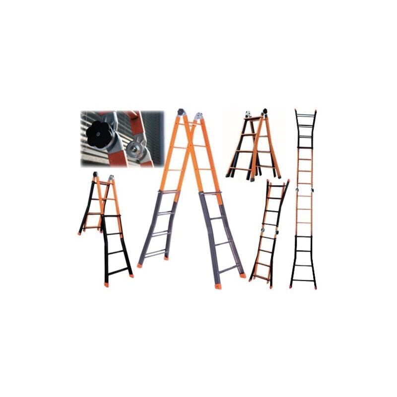 foto del prodotto scala acciaio telescopica 4 4 gradini h 3,80 step up