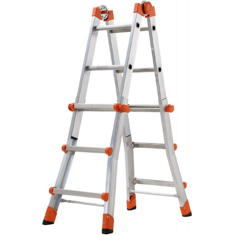 foto del prodotto scala alluminio telescopica multifunzione gradini 3 3 peppina 150kg mini gierre