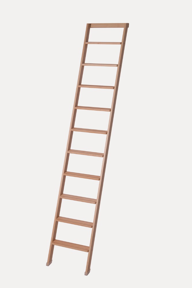 foto del prodotto scala appoggio in legno 10 gradini h250 cm naturale