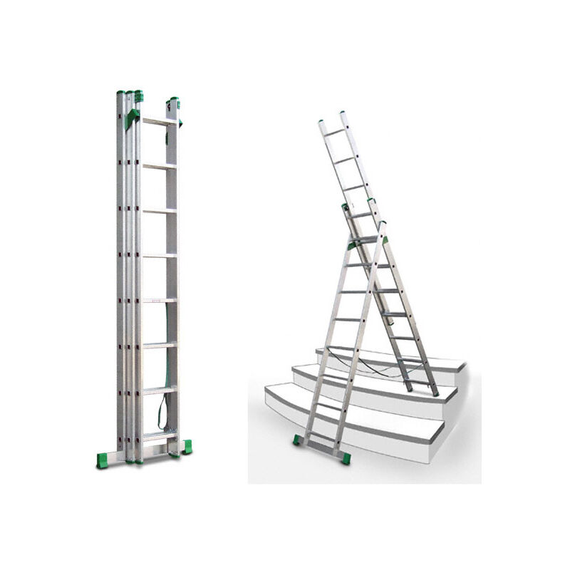 foto del prodotto scala componibile triplo uso altezza raggiungibile posizione scala semplice 4.99m posizione scala doppia 3.46m 7808
