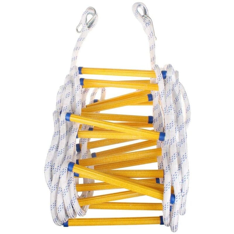 foto del prodotto scala di corda di salvataggio antincendio 10m scala antincendio resistente con moschettoni