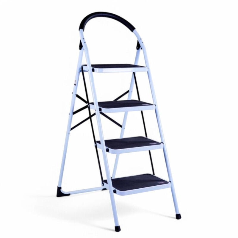 foto del prodotto scala domestica chiudibile in acciaio 4 gradini gommati antiscivolo h95 cm comfort step