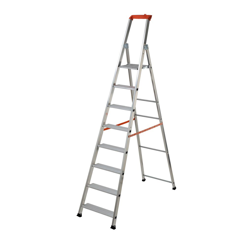 foto del prodotto scala domestica in alluminio 8 gradini 7 1 con pedana modello stabila gierre al750
