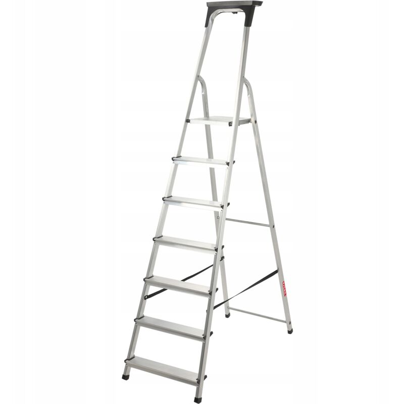 foto del prodotto scala in alluminio 7 gradini scaffale domestico pieghevole 125 kg prodotto polacco kadax