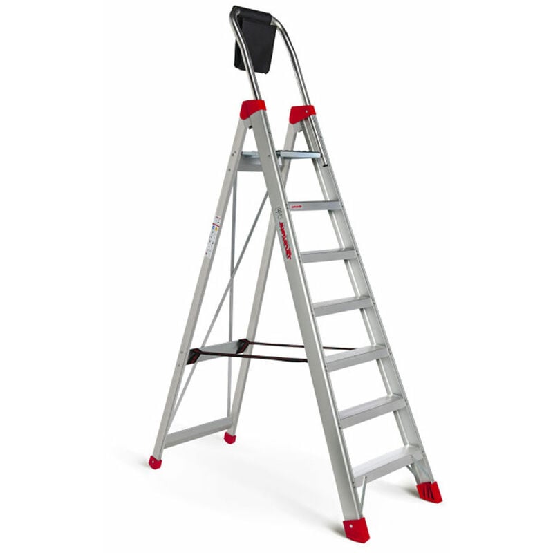 foto del prodotto scala in alluminio a forbice lady gradini antiscivolo formato 8 gradini